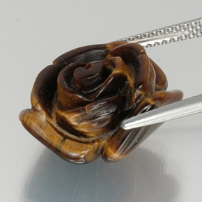 12.19克拉天然棕色Tiger's Eye，异形，16.2×15.4毫米，不透明