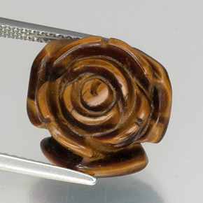 11.77克拉天然棕色Tiger's Eye，异形，15.1×14.7毫米，不透明