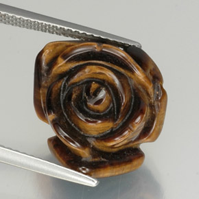 12.59克拉天然棕色Tiger's Eye，异形，16×14.5毫米，不透明