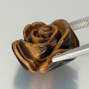 12.51克拉天然棕色Tiger's Eye，异形，15.7×14.5毫米，不透明