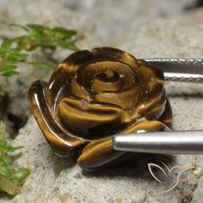 12.98克拉天然虎眼石，花形切割，不透明