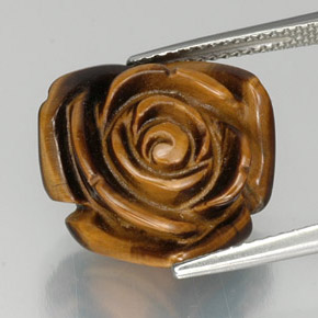 12.07克拉天然棕色Tiger's Eye，异形，16.3×15.2毫米，不透明