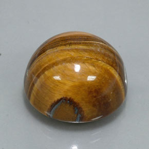 36.26克拉天然棕色Tiger's Eye，圆形切割，20.16毫米，不透明