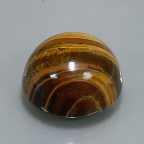 37.72克拉天然棕色Tiger's Eye，圆形切割，20.21毫米，不透明