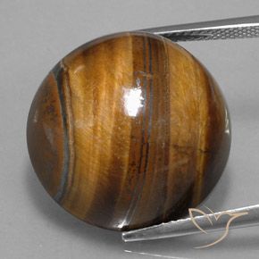 36.45克拉天然虎眼石，圆形切割，不透明