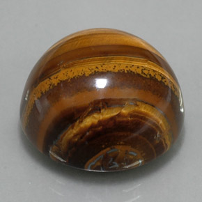 36.33克拉天然棕色Tiger's Eye，圆形切割，20.04毫米，不透明