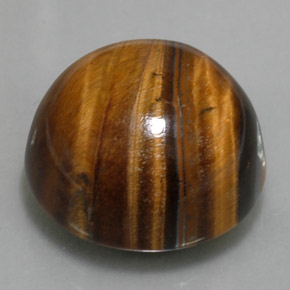 36.96克拉天然棕色Tiger's Eye，圆形切割，20.12毫米，不透明