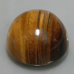 36.05克拉天然棕色Tiger's Eye，圆形切割，20.11毫米，不透明