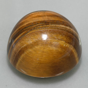 37.11克拉天然棕色Tiger's Eye，圆形切割，20.05毫米，不透明