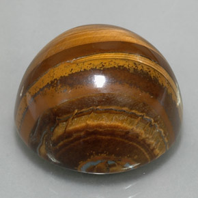 35.88克拉天然棕色Tiger's Eye，圆形切割，20.17毫米，不透明