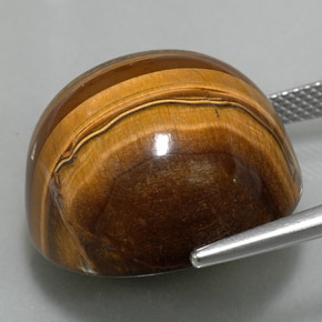 37.23克拉天然虎眼石，圆形切割，不透明