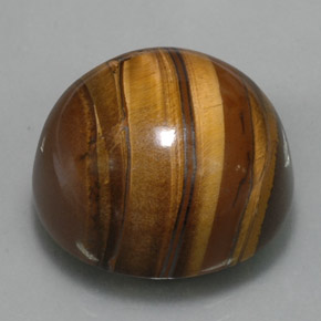 38.33克拉天然棕色Tiger's Eye，圆形切割，20.28毫米，不透明