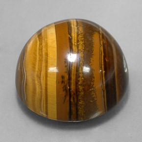 37.72克拉天然棕色Tiger's Eye，圆形切割，20.32毫米，不透明