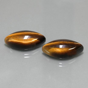 天然棕色Tiger's Eye，马眼形，21.1×10.3毫米，不透明