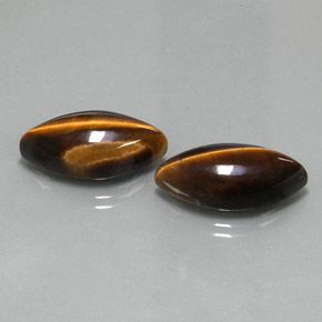 天然棕色Tiger's Eye，马眼形，20.7×10毫米，不透明