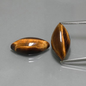 天然棕色Tiger's Eye，马眼形，20.7×10.2毫米，不透明