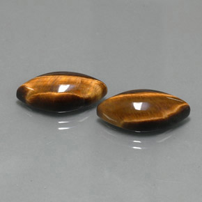 天然棕色Tiger's Eye，马眼形，20.7×10.2毫米，不透明