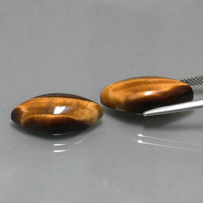 天然棕色Tiger's Eye，马眼形，20.7×10.2毫米，不透明