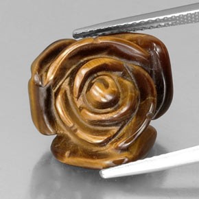 11.36克拉天然棕色Tiger's Eye，异形，15.8×15.6毫米，不透明