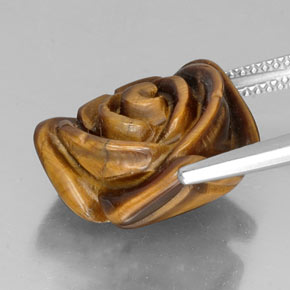 11.36克拉天然棕色Tiger's Eye，异形，15.8×15.6毫米，不透明