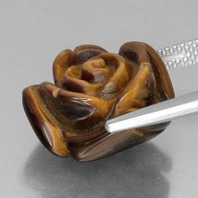 12.35克拉天然棕色Tiger's Eye，异形，16×15.4毫米，不透明