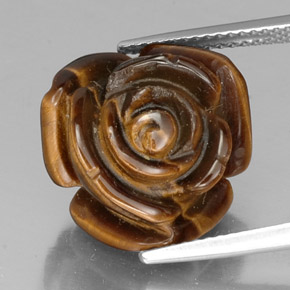 11.87克拉天然棕色Tiger's Eye，异形，15.8×15.4毫米，不透明