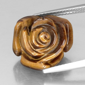 11.19克拉天然棕色Tiger's Eye，异形，15.9×14.5毫米，不透明