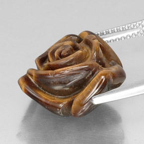 11.19克拉天然棕色Tiger's Eye，异形，15.9×14.5毫米，不透明