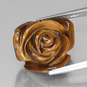 10.20克拉天然棕色Tiger's Eye，异形，15.9×14.8毫米，不透明