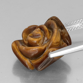 10.20克拉天然棕色Tiger's Eye，异形，15.9×14.8毫米，不透明