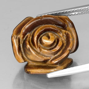 12.80克拉天然棕色Tiger's Eye，异形，16.1×15.9毫米，不透明
