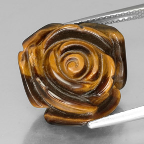 13.91克拉天然棕色Tiger's Eye，异形，16.3×16.1毫米，不透明