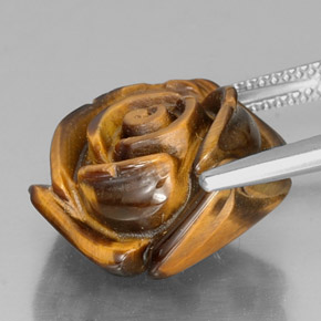 13.91克拉天然棕色Tiger's Eye，异形，16.3×16.1毫米，不透明