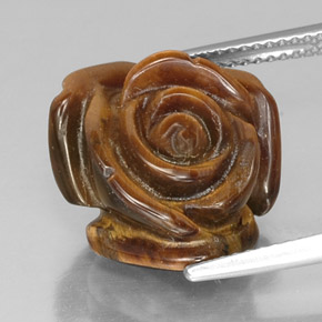 11.50克拉天然棕色Tiger's Eye，异形，16.1×15.3毫米，不透明
