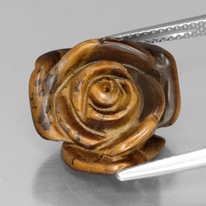 11.25克拉天然棕色Tiger's Eye，异形，15.6×15.1毫米，不透明