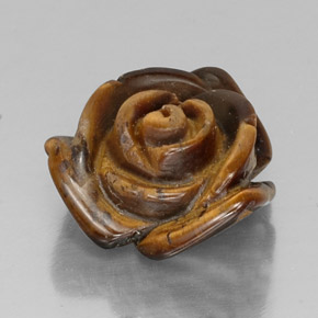 11.25克拉天然棕色Tiger's Eye，异形，15.6×15.1毫米，不透明