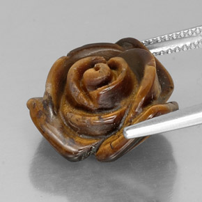 11.25克拉天然棕色Tiger's Eye，异形，15.6×15.1毫米，不透明