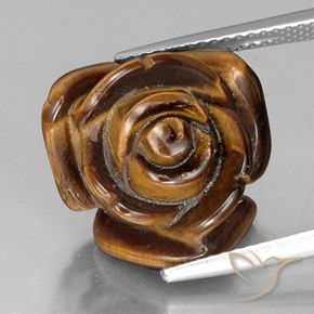 11.30ct 天然 焦糖棕 虎眼石, 花式切割, 不透明