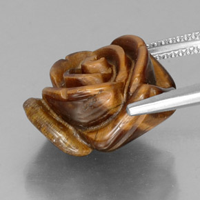 11.61克拉天然棕色Tiger's Eye，异形，15.9×14.8毫米，不透明