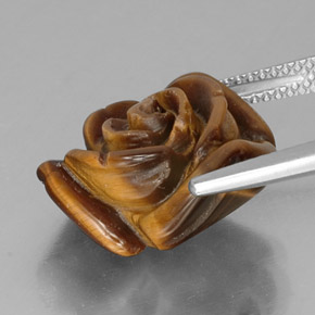 11.14克拉天然棕色Tiger's Eye，异形，16×15.8毫米，不透明
