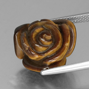 10.77克拉天然棕色Tiger's Eye，异形，15.2×14.7毫米，不透明
