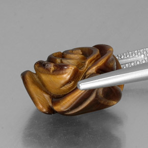 10.77克拉天然棕色Tiger's Eye，异形，15.2×14.7毫米，不透明