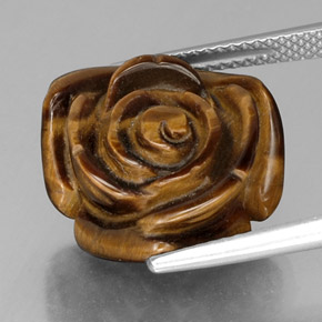 12.84克拉天然棕色Tiger's Eye，异形，16.1×15.8毫米，不透明