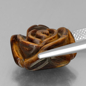 12.84克拉天然棕色Tiger's Eye，异形，16.1×15.8毫米，不透明