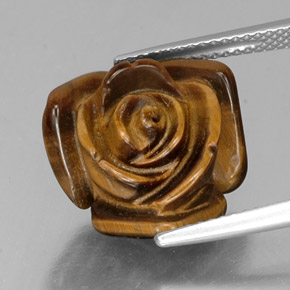 9.49克拉天然棕色Tiger's Eye，异形，15.4×14.9毫米，不透明