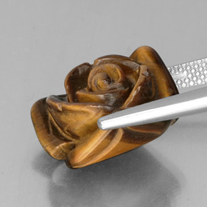 9.49克拉天然棕色Tiger's Eye，异形，15.4×14.9毫米，不透明