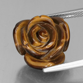 11.53克拉天然棕色Tiger's Eye，异形，15.6×14.9毫米，不透明
