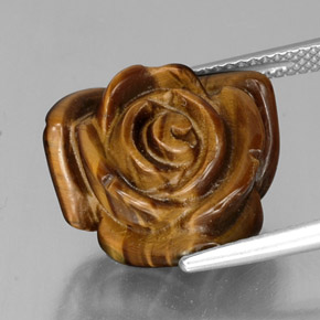 12.82克拉天然棕色Tiger's Eye，异形，16.4×15.2毫米，不透明