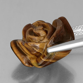 12.82克拉天然棕色Tiger's Eye，异形，16.4×15.2毫米，不透明
