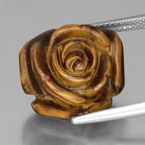 12.52克拉天然棕色Tiger's Eye，异形，15.6×15毫米，不透明